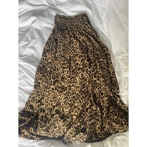 Subdued Cheetah Print Maxi Skirt Small